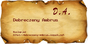 Debreczeny Ambrus névjegykártya