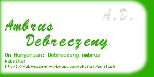 ambrus debreczeny business card